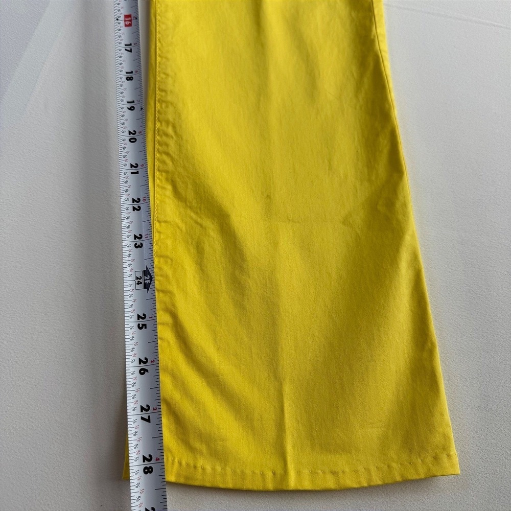 Les Copains Blue Womens Yellow Cotton Straight Leg Pants Italian summer - Picture 10 of 16